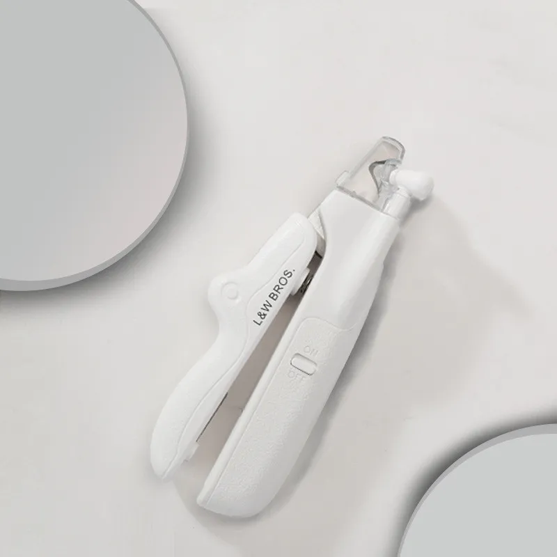 Pet Nail Clippers With LED Light Dogs Cat Nail Scissors Professional Trimmer Tool Care Grooming Supplies - White