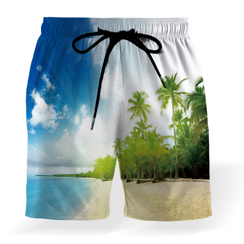 Title 7, Shorts de playa con estampado de coco, cintura ...