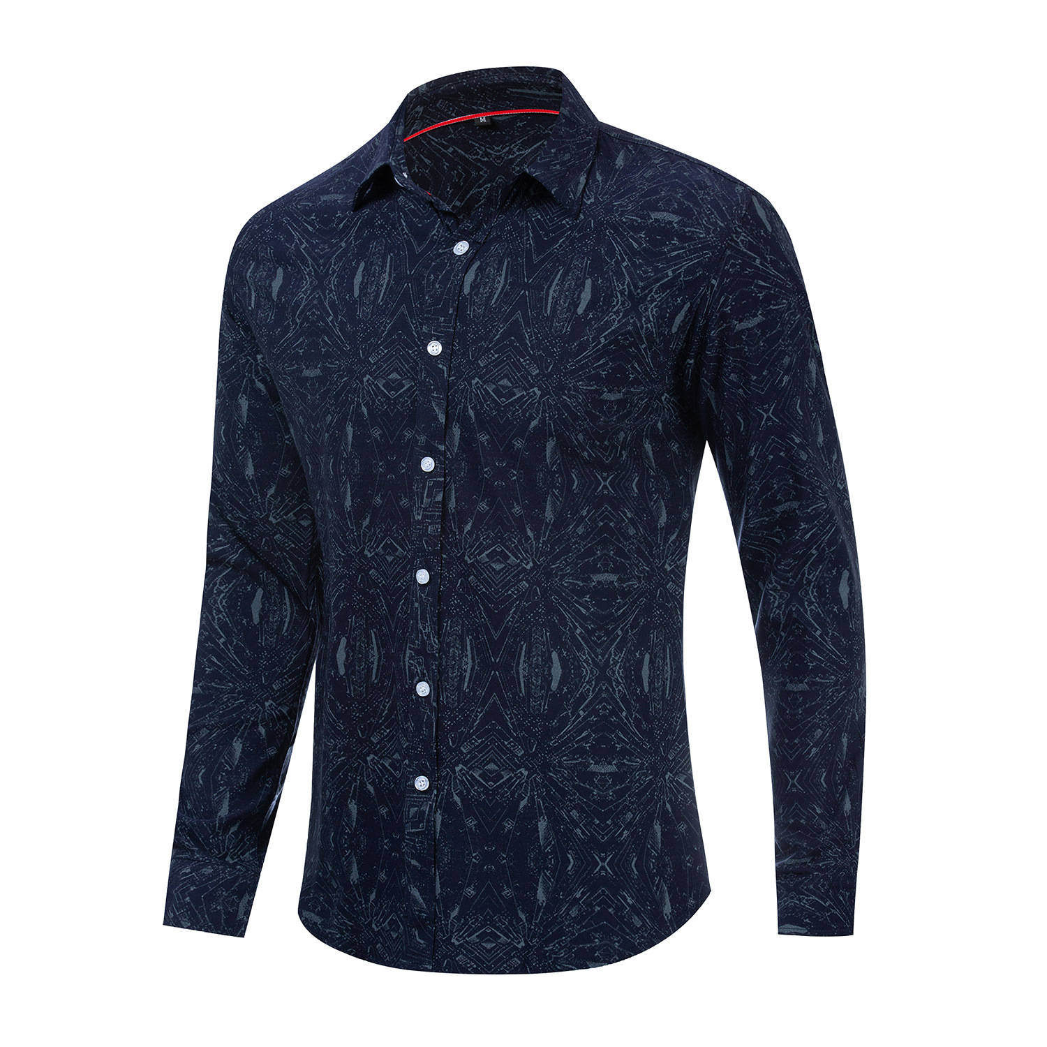 Men's Spring And Summer New Style Cotton Long-sleeved Shirt Casual Printed Shirt