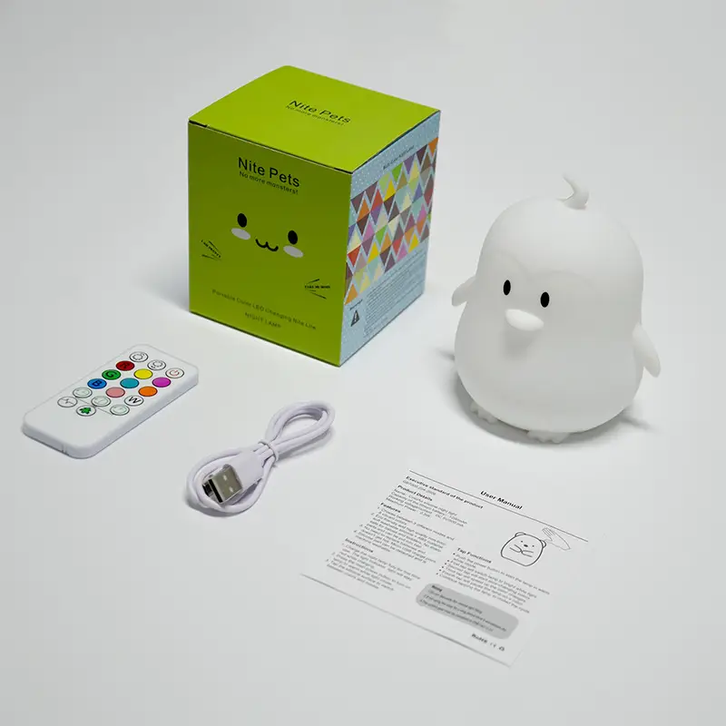 Rechargeable Silicone Night Light Remote Control Pat Induction Colorful