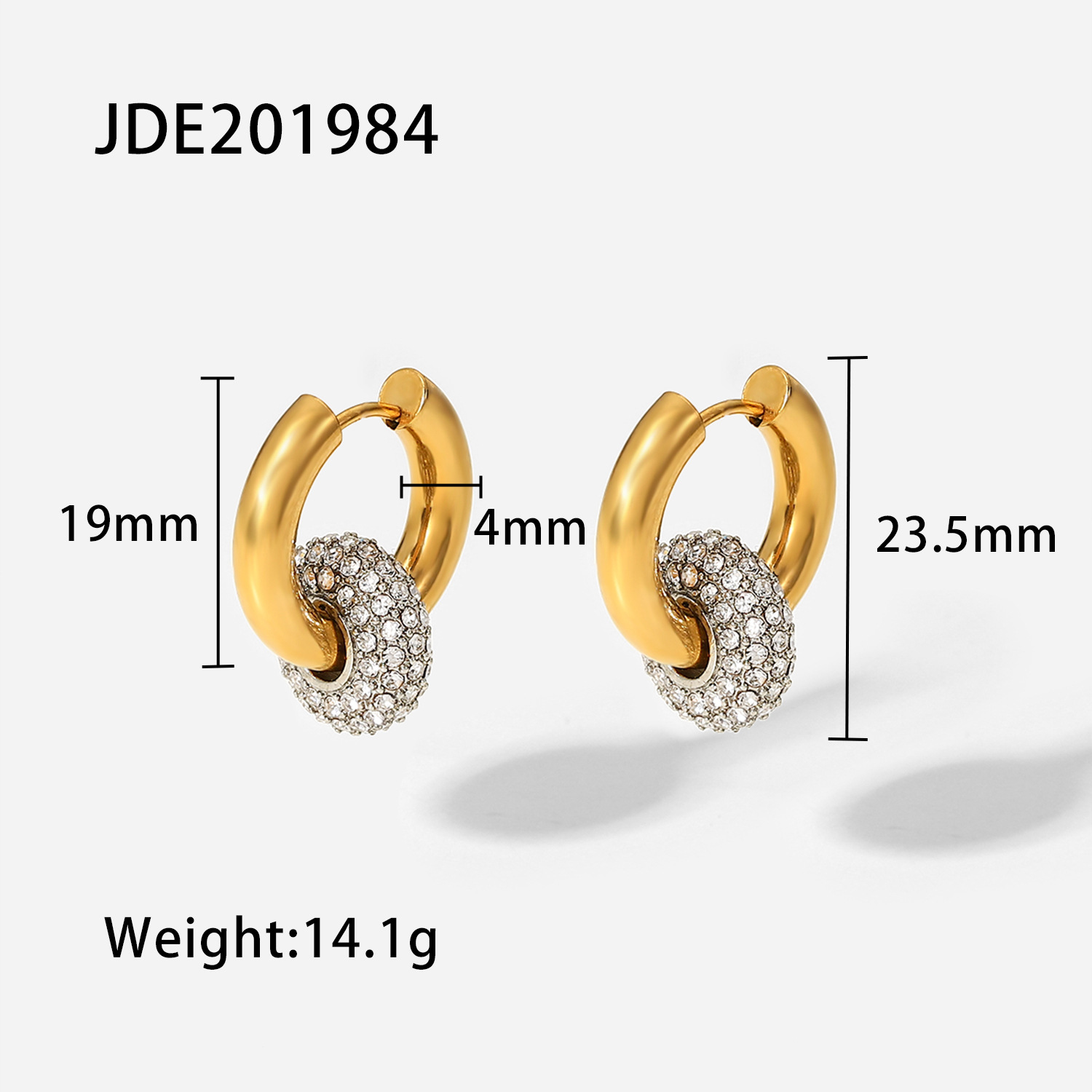 INS Fashion Women's Zircon Ring Pendant Earrings