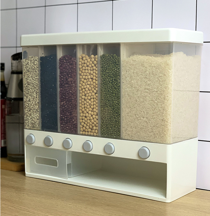 Title 1, Grains Rice Bucket Wall-Mounted Rice Storage Bo...