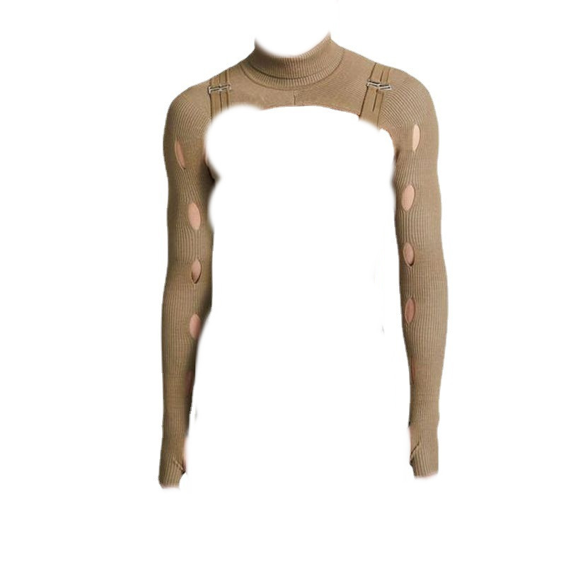 Slim Fitting Neck Style Elastic Casual Knitting Work Clothes Vest