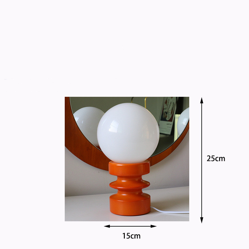 Orange glass table lamp