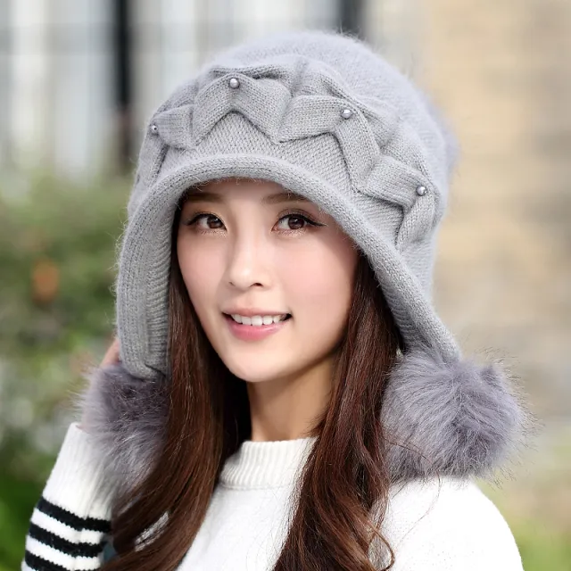 Women's Autumn And Winter Knitted Woolen Hat Grey - Shop at LoveMi