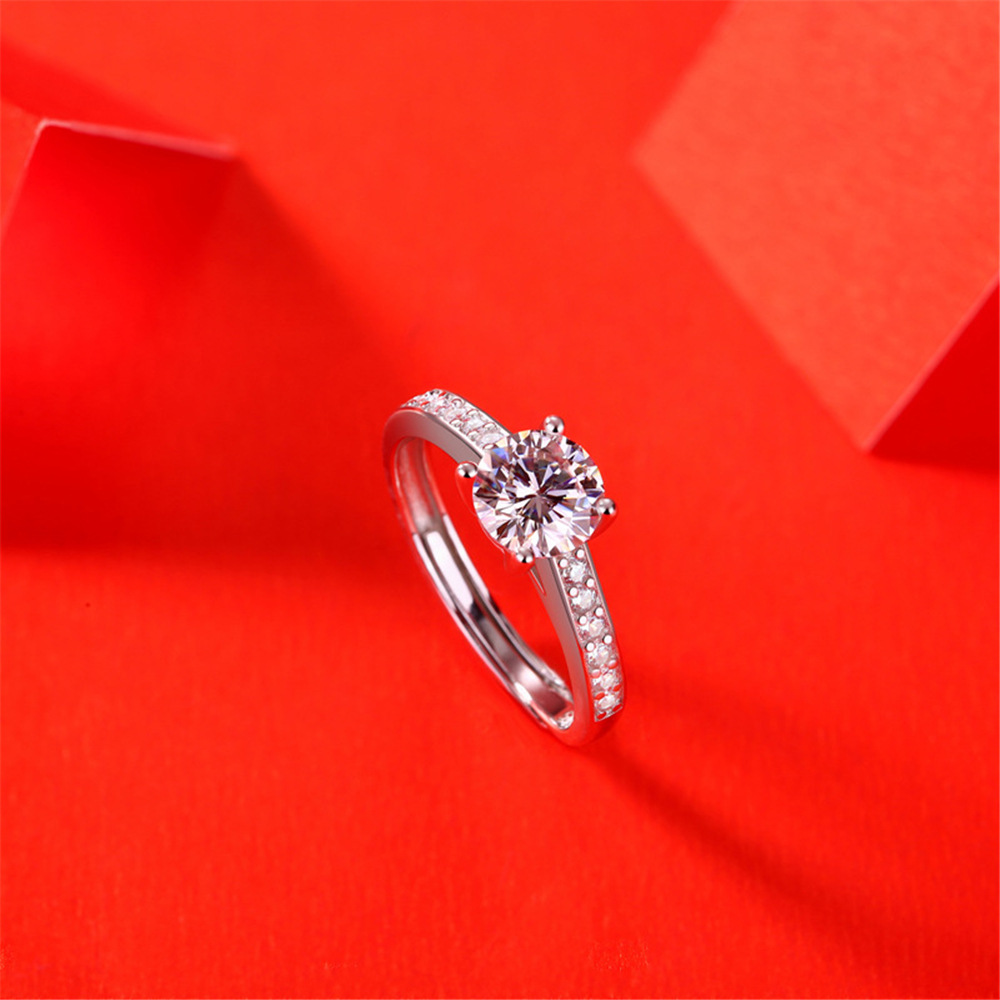 Title 4, Bague en argent S925 1 carat Moissanite. Bague ...