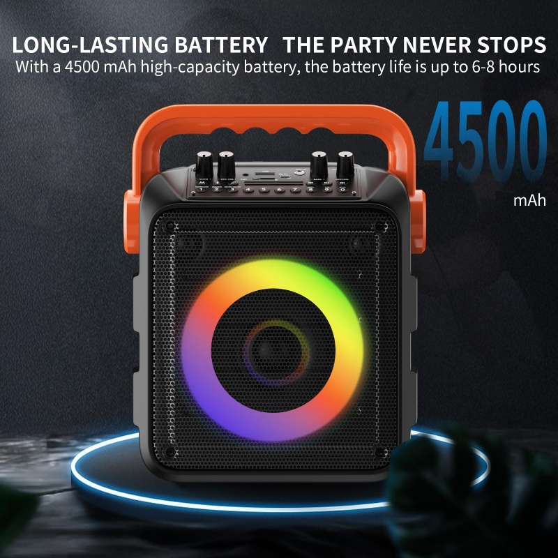 Karaoke Machine With 2 Wireless Microphones And RGB Color Lights,Karaoke... 6