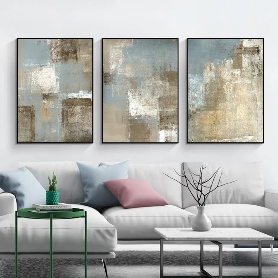 Vintage Abstract Art Canvas Painting Picture Poster Interior Home