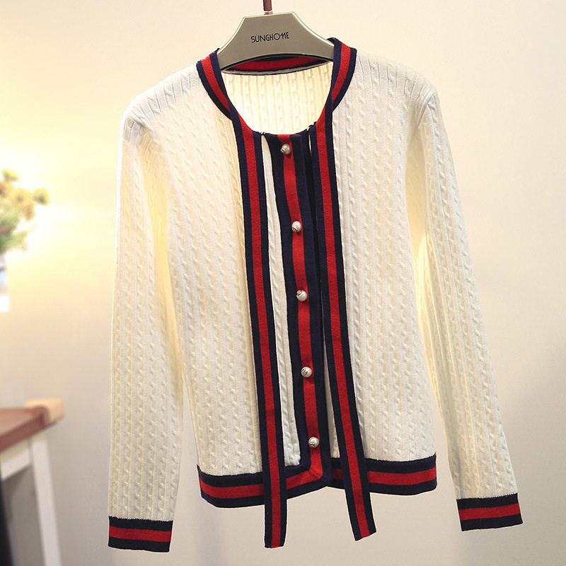 Title 2, Cardigan in maglia Little Fragrant Rosso, top c...