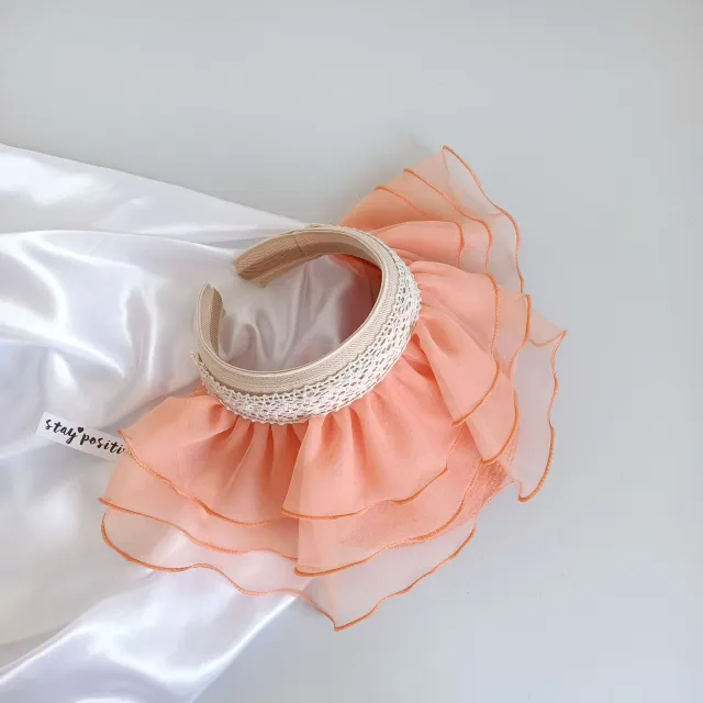 Lace Hairpin Style Sunshade Macaron Straw Hat Orange - Shop at LoveMi