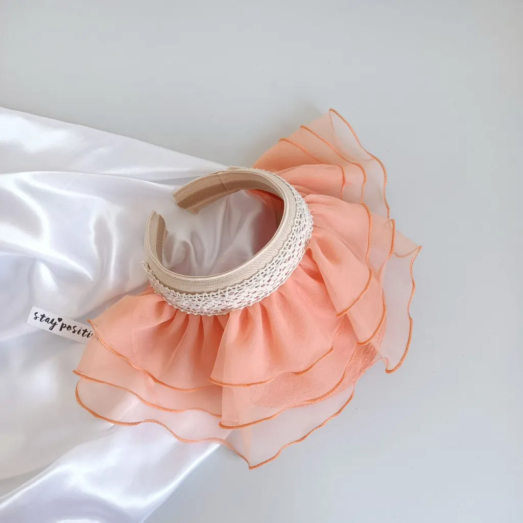 Lace Hairpin Style Sunshade Macaron Straw Hat - Orange