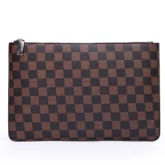 Men's Soft Pu Plaid Business Casual Clutch - Red - View 1