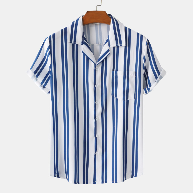 Title 4, Mens Casual Loose Fashion Stripes Short Sleeve...