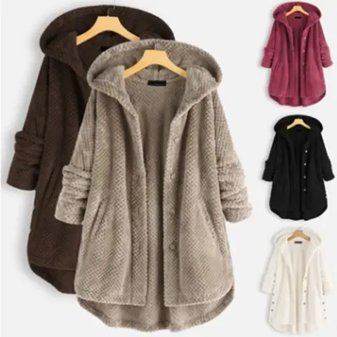 Women's Fashion Temperament Pure Color Hooded Double-sided Velvet Sweatshirt