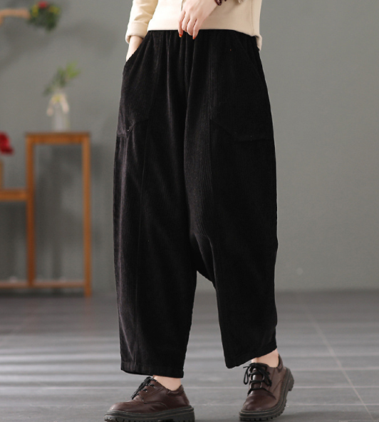 Title 2, Retro Corduroy Casual Harlan Trousers Female