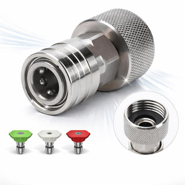 3-4in GHT To 1-4in Quick Connect Garden Hose To Pressure Washer Adapter, Stainless Steel Garden Hose… image 6