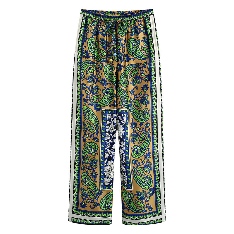 Title 1, European And American Print Drape Trousers