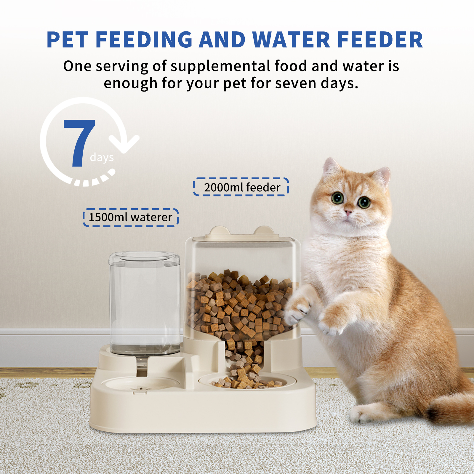 Transparent And Visible Pet Feeding And Drinking Dispenser, Automatically Refilling Food And Water, Caring For Every Moment, Allowing Owners To Travel Easily And Pets To Enjoy Worry Free Eating - Image 5