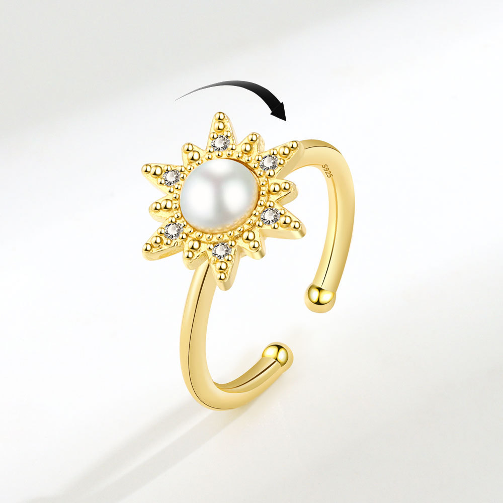 Title 4, Drehbarer Ring SUNFLOWER Personality Pearl