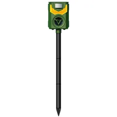Solar Ultrasonic Animal Repeller With Flame Light USB Charge Motion Sensor Animal Repellent Chaser IP55 Waterproof Dog Raccoon Fox Skunk - Green - View 1