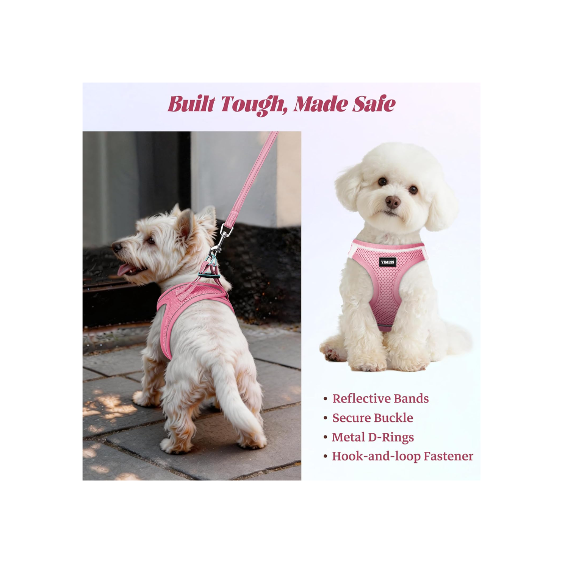 No Pull Dog Puppy Harness And Leash Set Reflective Mesh Vest — foto 2