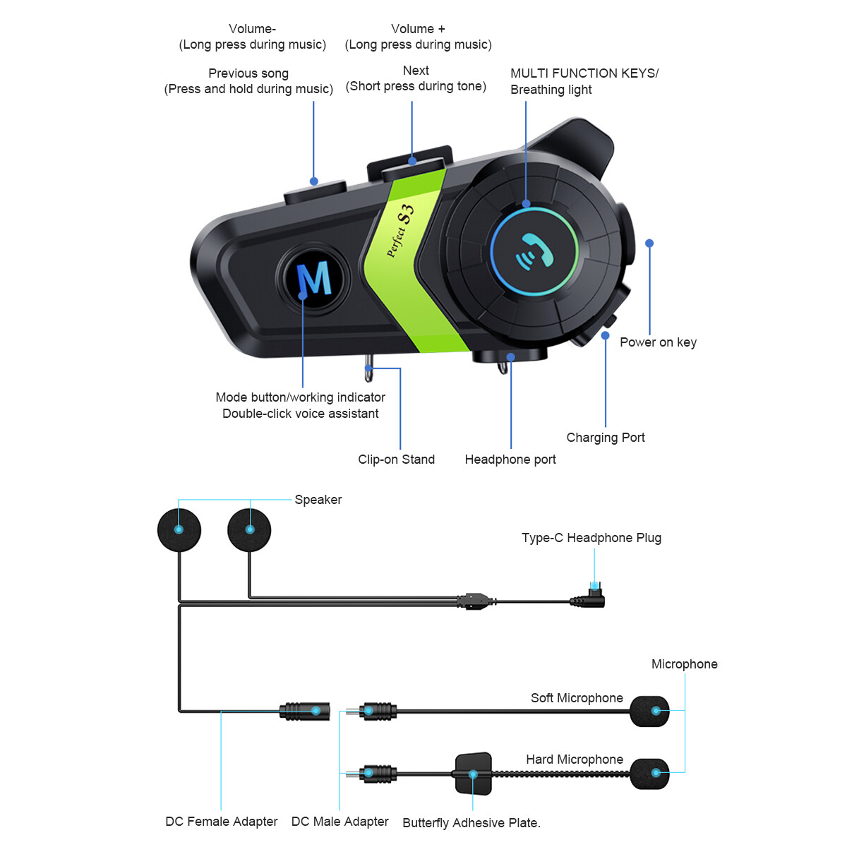 Bluetooth Answer 5.3 Motorcycle Helmet Headset Wireless Motorbike Headphone UK — image 6