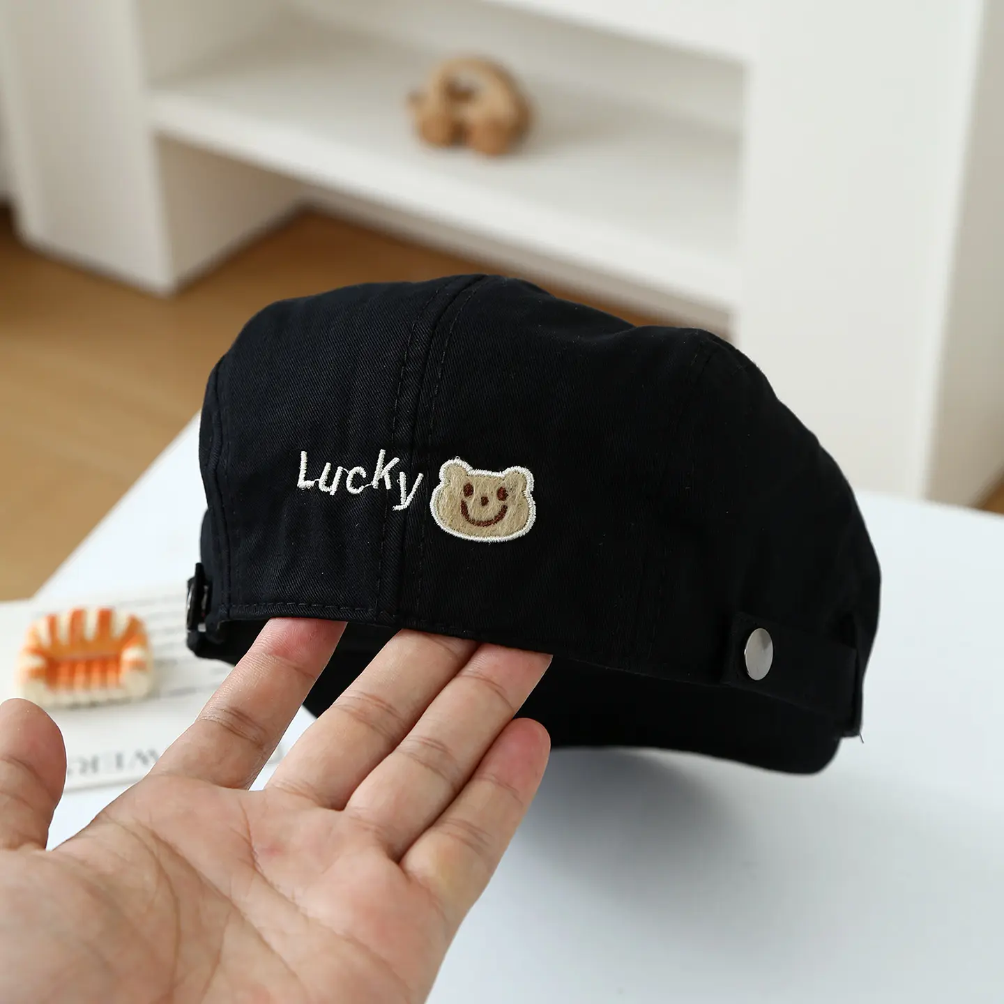 Children's Single-color Luck Cute Little Bear Embroidered