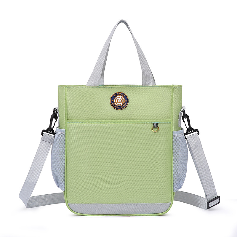Primary School Printing And Tutoring Bag, Oxford Cloth Tote Bag, Children's One Shoulder Hand-held Printing Logo Tutoring Art File Bag - Light Green