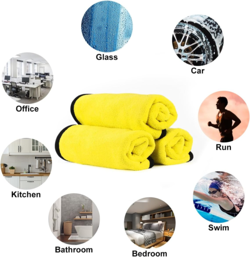 12PCS Car Cleaning Towels Drying Wash Cloth Microfibre Super Absorbent Polishing — image 9