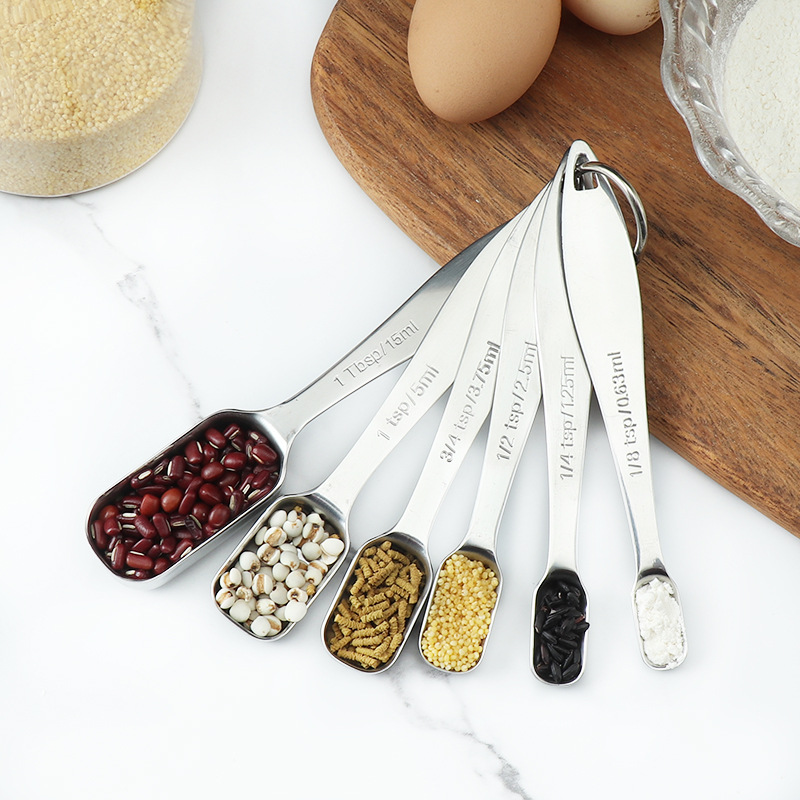 Title 6, Square Measuring Spoon 6-piece Set With Scale B...