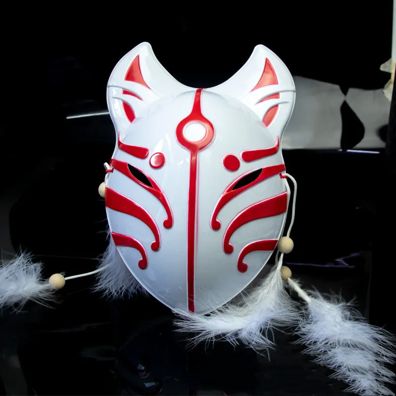 Japanese Style Japanese Style Fairy Fox Full Face Mask Festival Table - Red