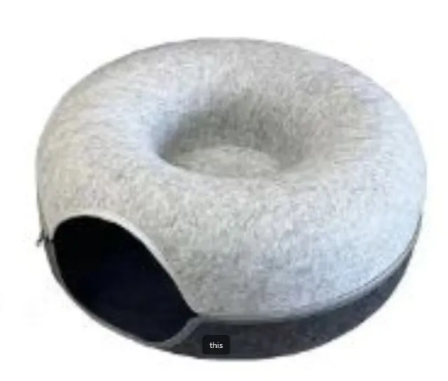 Four Seasons Available Cat Nest Round Woolen Felt Pet Dual use Cat Nest Tunnel Interactive Training Toy Grey Felt Cat Nest Doublesidedcolormatching - Shop at LoveMi