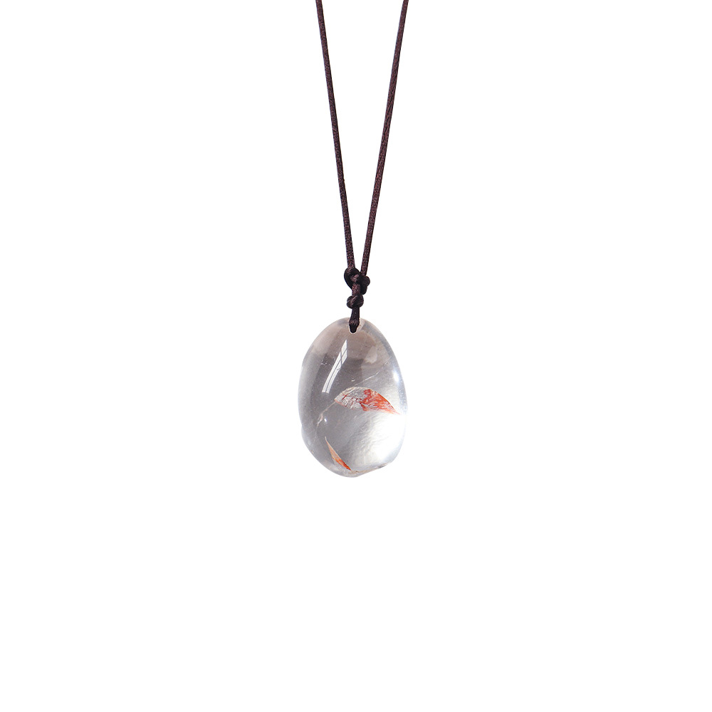 Natural White Crystal Droplet Polished Pendant Ornament