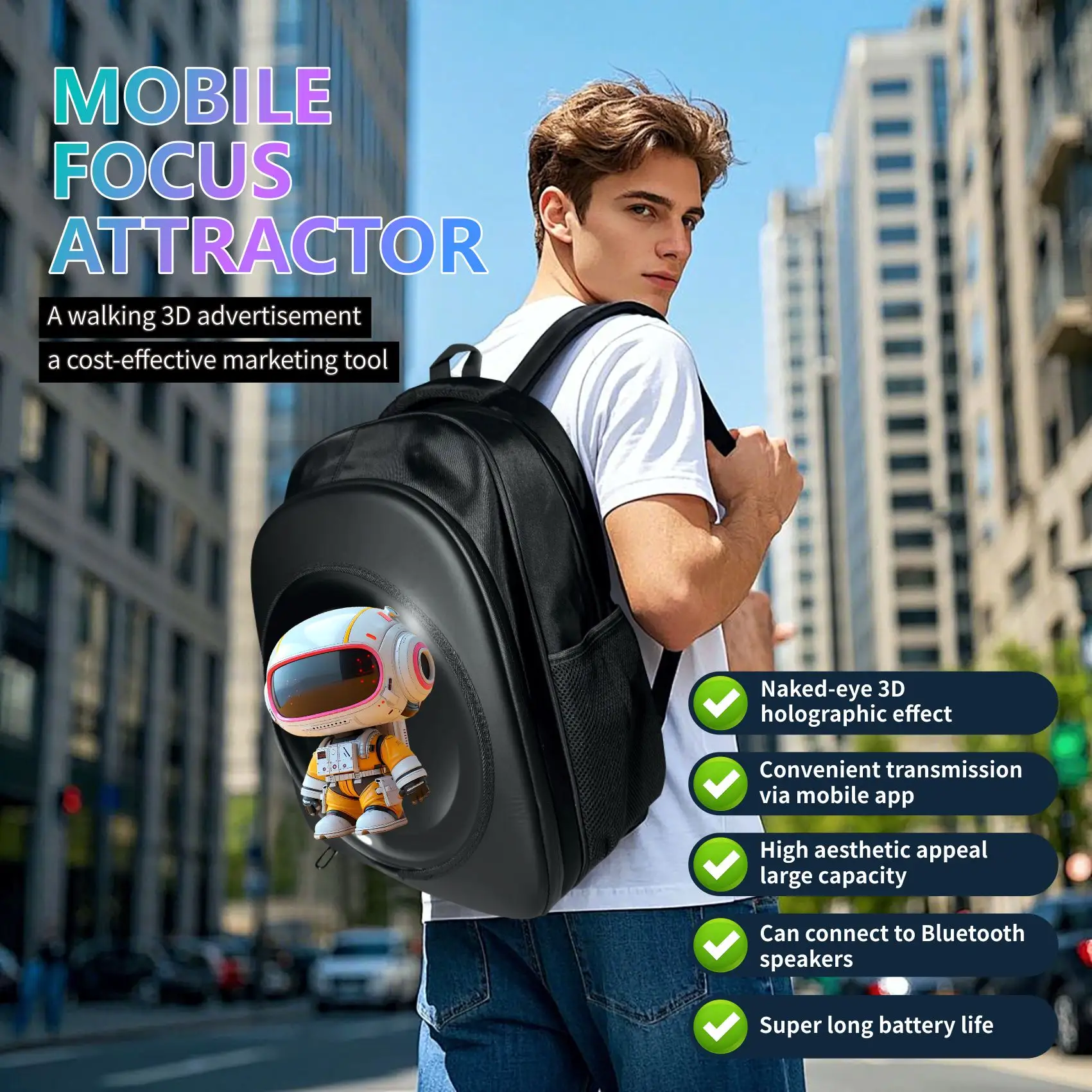 Wiilala 3D Holographic Backpack Mobile Outdoor Advertising