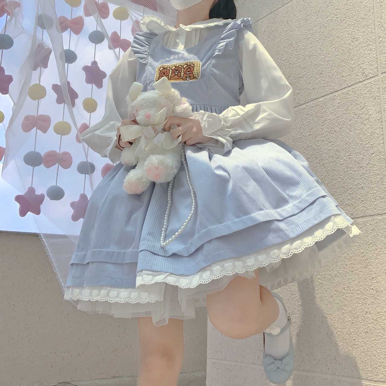 Puffy Pouf Dress With Flying Sleeves