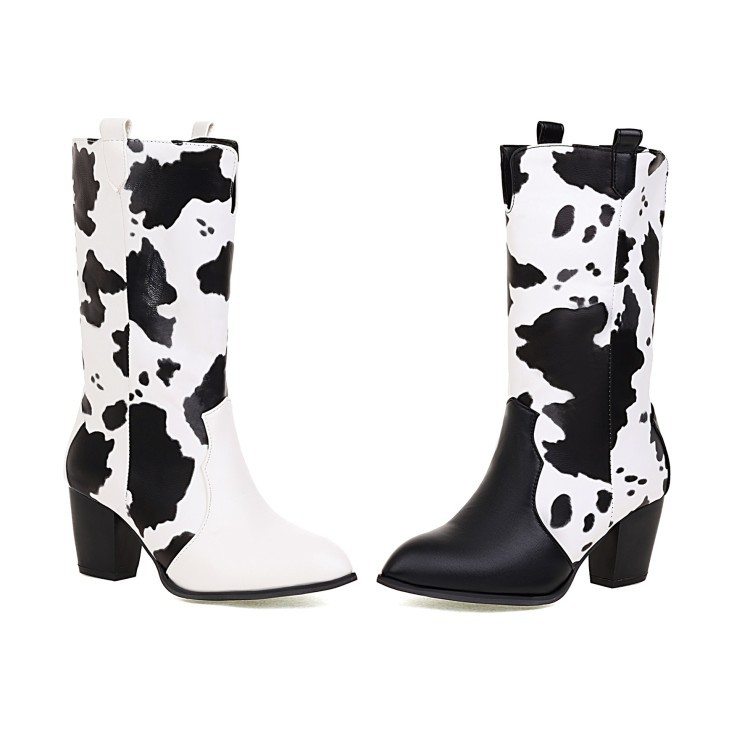 European And American Style Milk Pattern Fashion Women's Boots Personalized  Shoes
