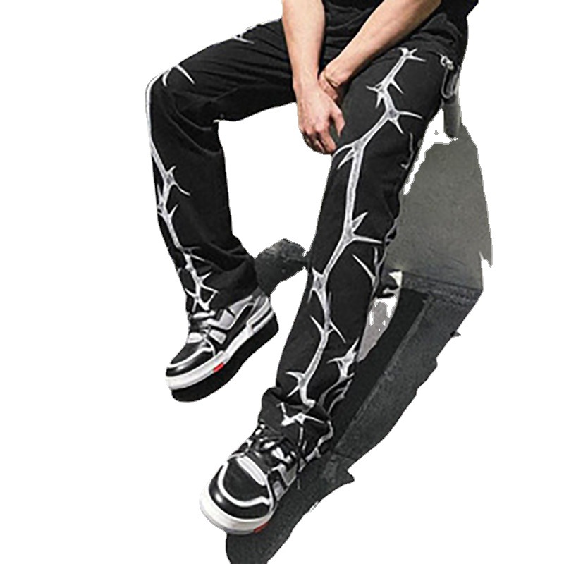 Title 4, Mens Summer Printed Trousers, Loose Casual Lig...