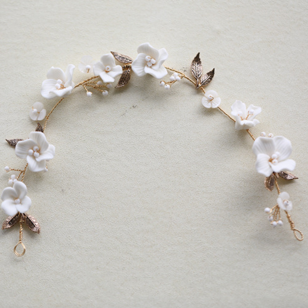 Fashion Ceramic Flower Hair Hoop