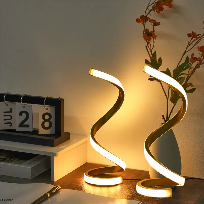 Creative Spiral Three-Color Adjustable LED Desk Lamp