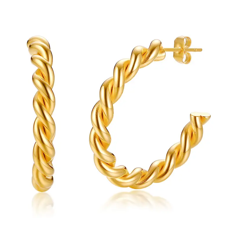 Circle Cannabis Flower Classic Wild Golden Big Ring Earrings