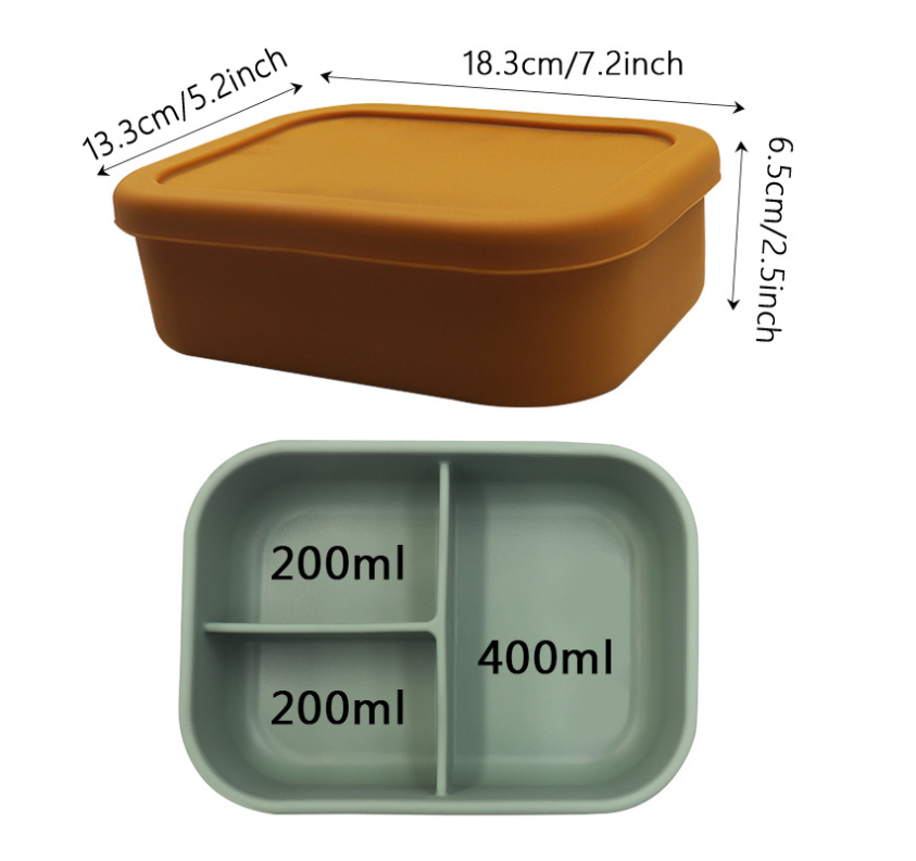 Title 1, Food Grade Silicone Crisper Three Compartment P...