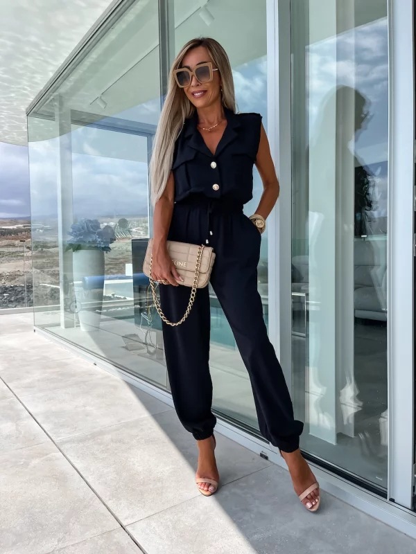 Title 8, Ärmelloser Casual Jumpsuit mit Pattentasche, Sc...