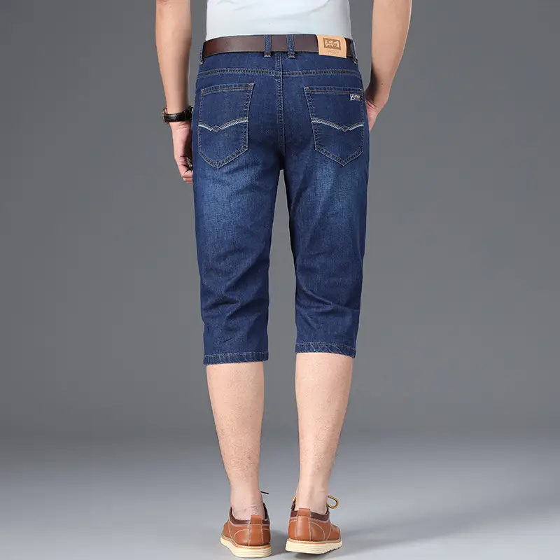 Business High Waist Men's Slim Cropped Trousers