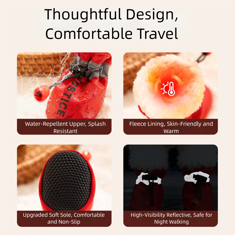 Fleece Dog Shoes, Warm Soft-soled Shoes For Autumn And Winter, Anti-slip Foot Covers, Bichon Frise Small Dog Shoes That Won't Shed Feet