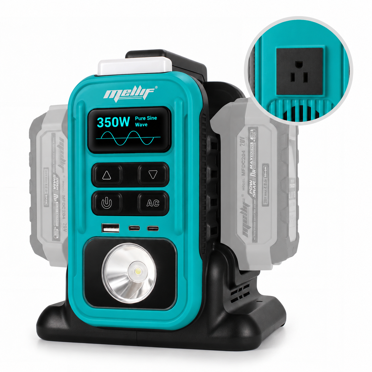 Mellif 350-W Inverter, Pure Sine Wave, Charger Not Included