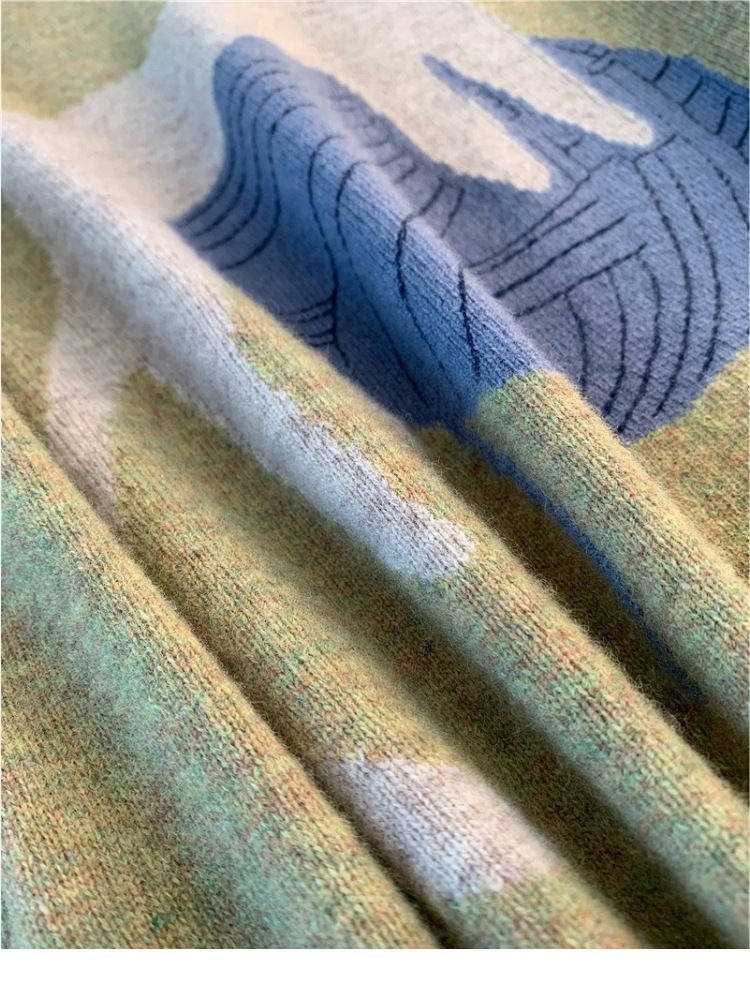 Ladies Loose Mid Sleeve Crew Neck Sweater