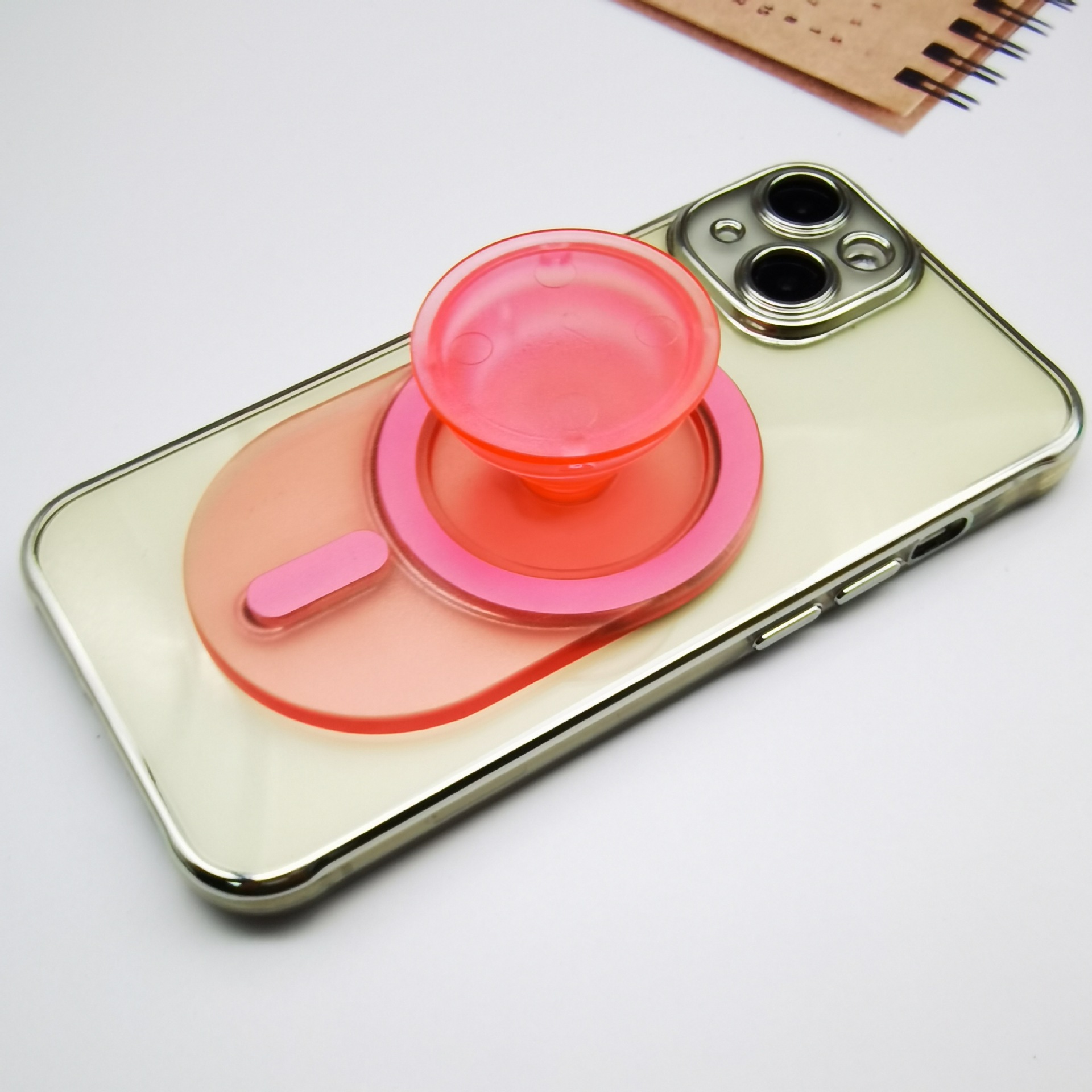 Title 5, Color Translucent Oval Airbag Magnetic Phone Ho...