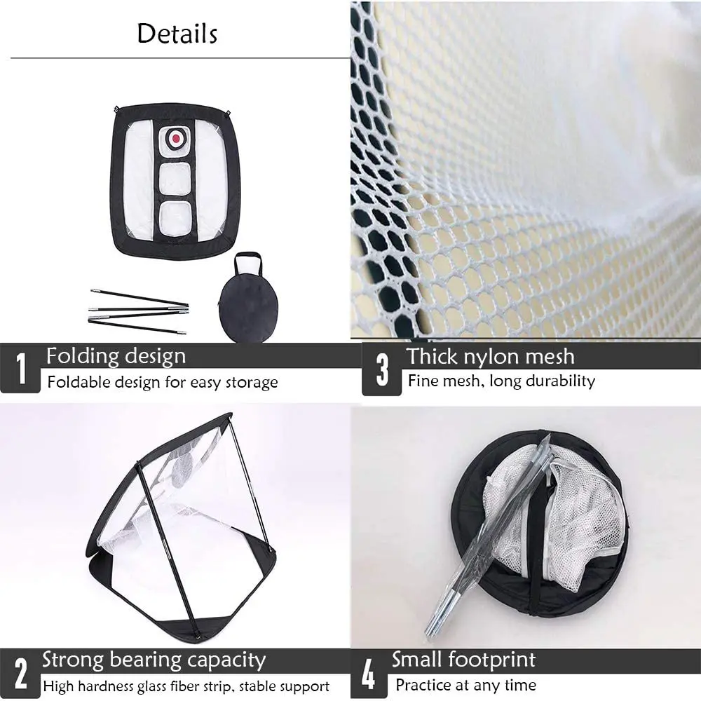 Indoor Outdoor Foldable P Op Up Hitting Training Target Driving Practice Golf Chipping Net - Image 2