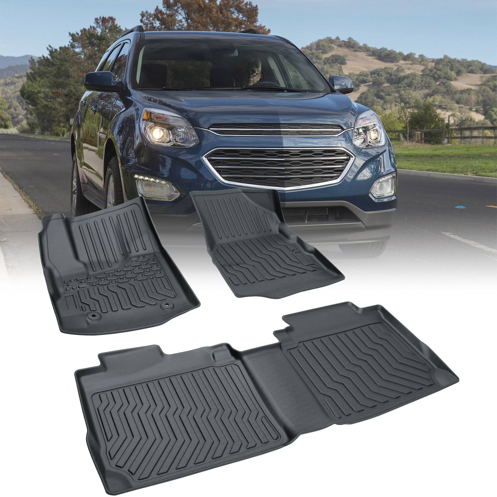 TPE Rubber Car Floor Mats For 12-17 Equinox & GMC Terrain Terrain Denali