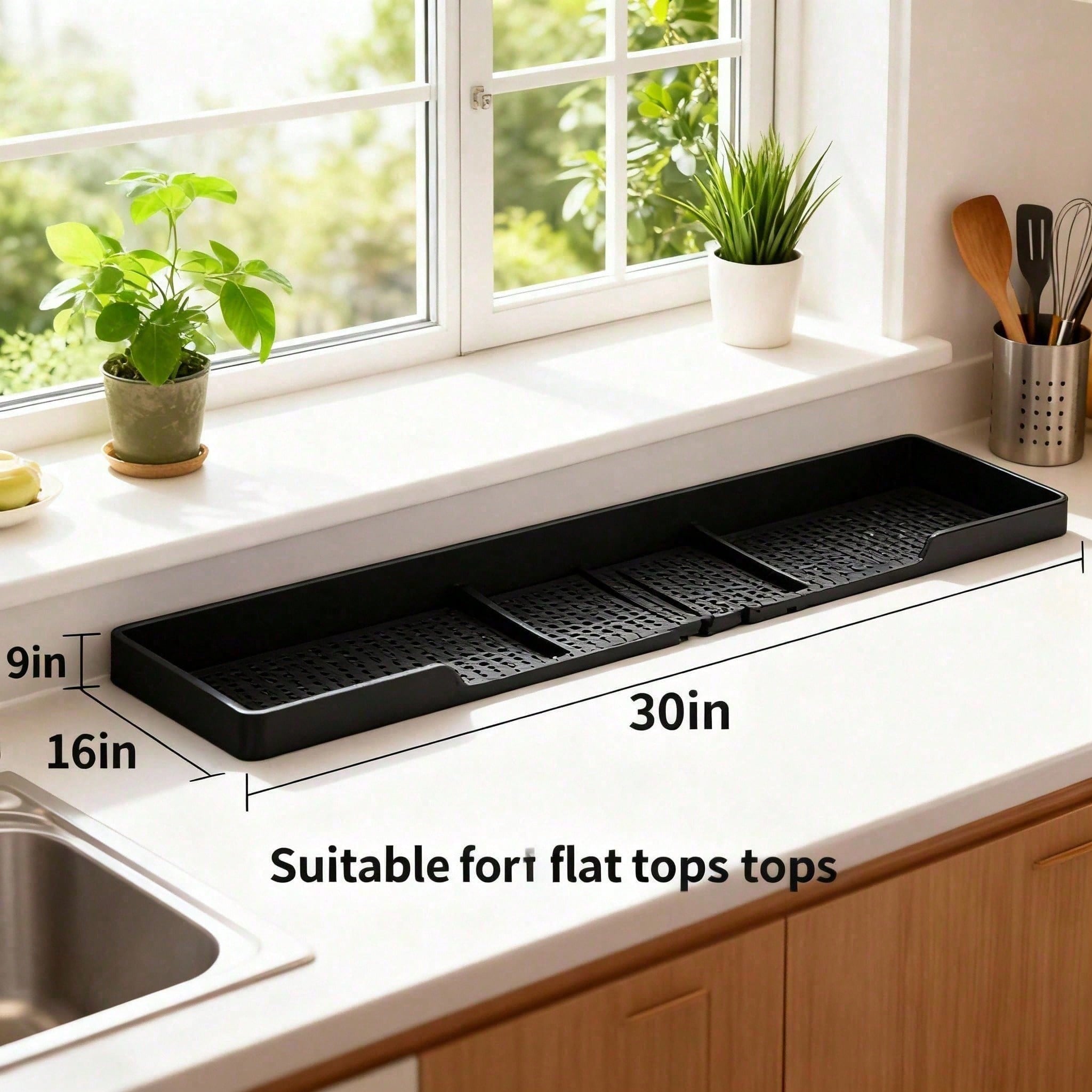 Heat Resistant 30inch Stove Back Rack, Space Saving Storage Solution To Declutter Your Kitchen Counter Stovetop.